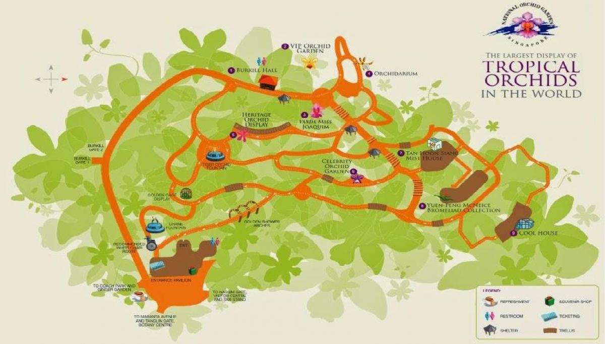 Singapurren lorategi botanikoa mapa