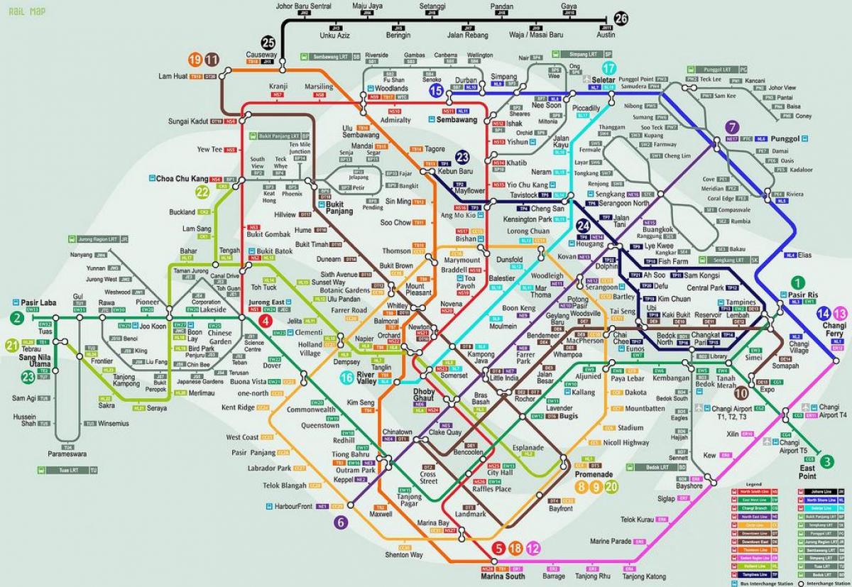 lrt mapa Singapurren