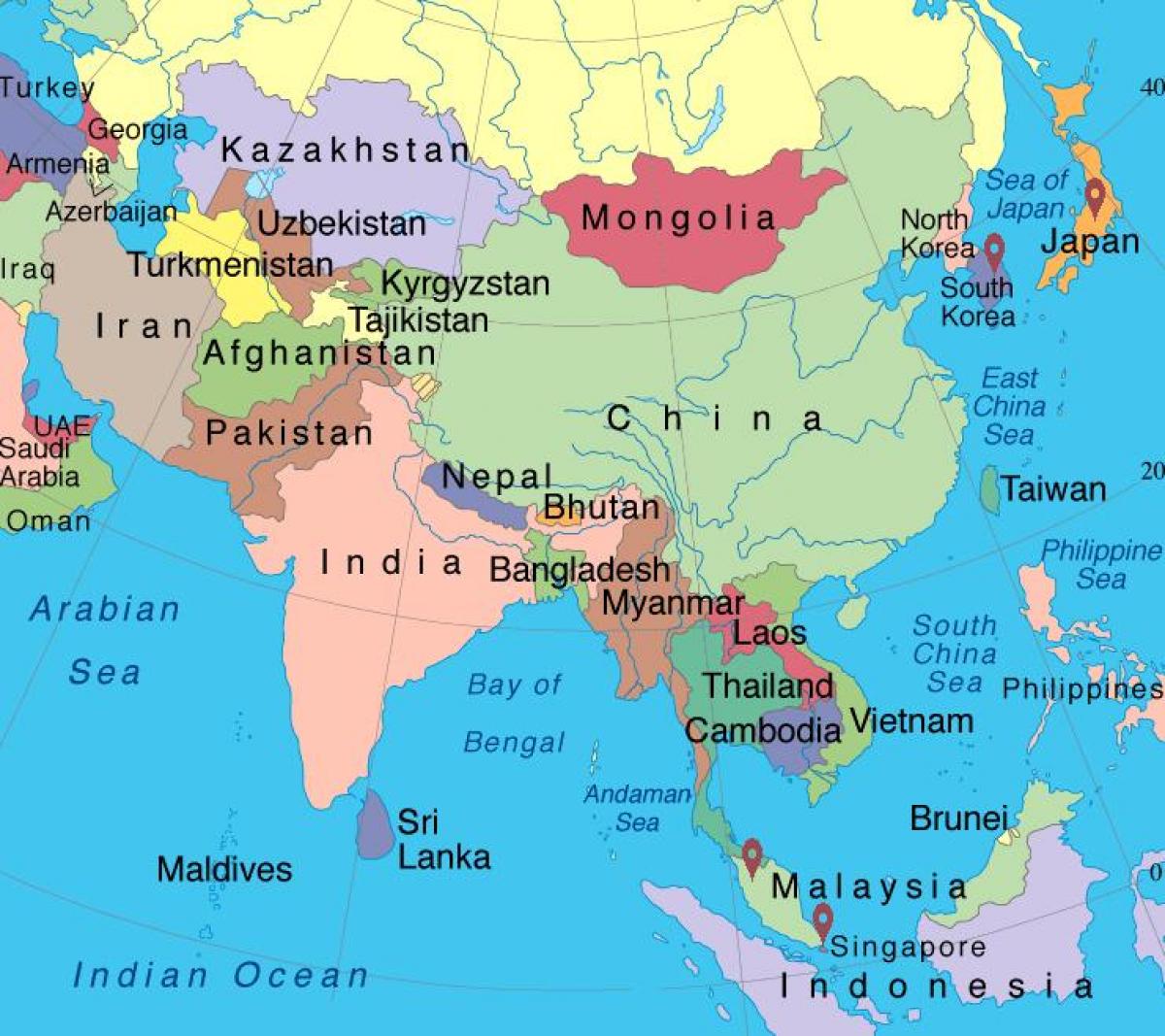 Singapurren asia mapa