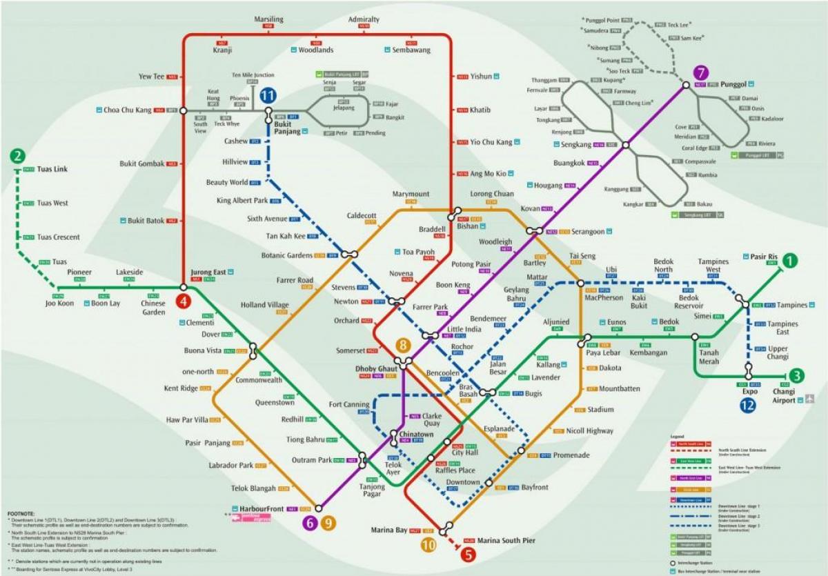mapa mar geltokia Singapurren