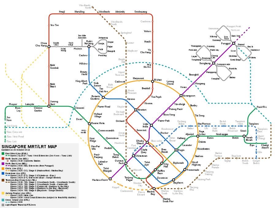 Singapurren mar sistema mapa