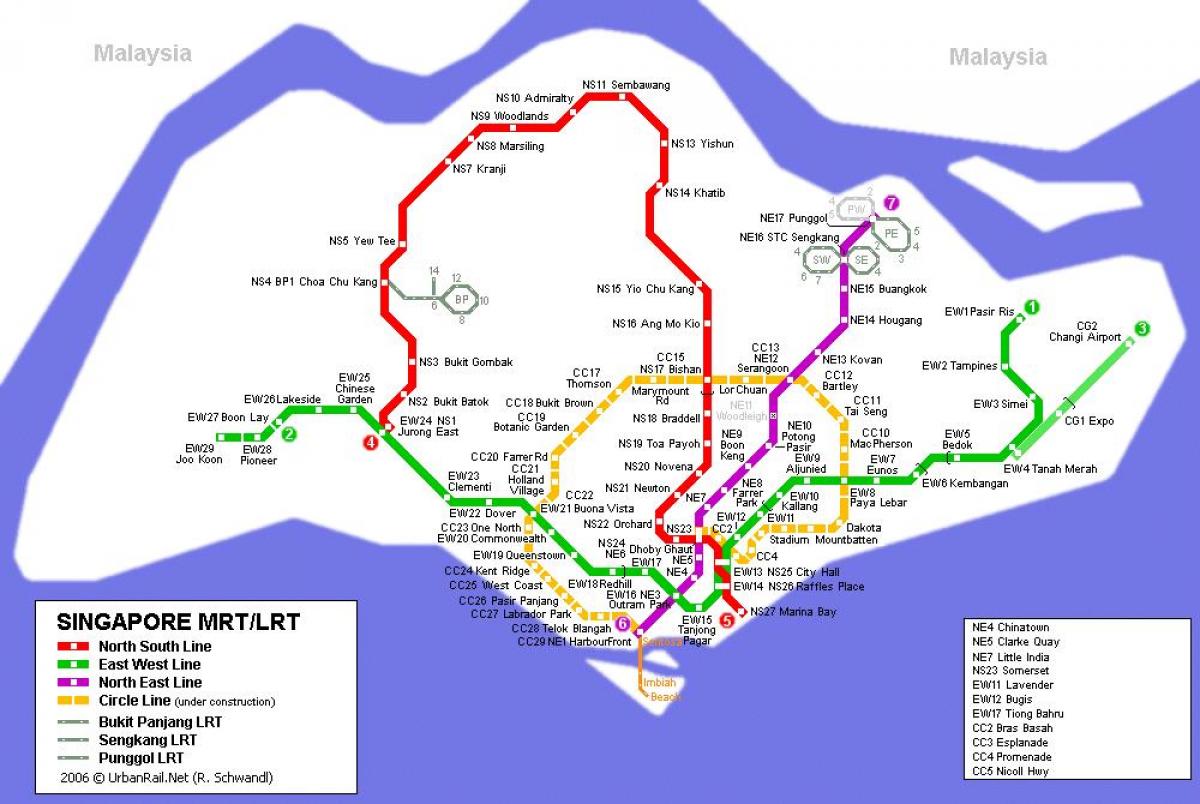 mtr ibilbidea mapa Singapurren