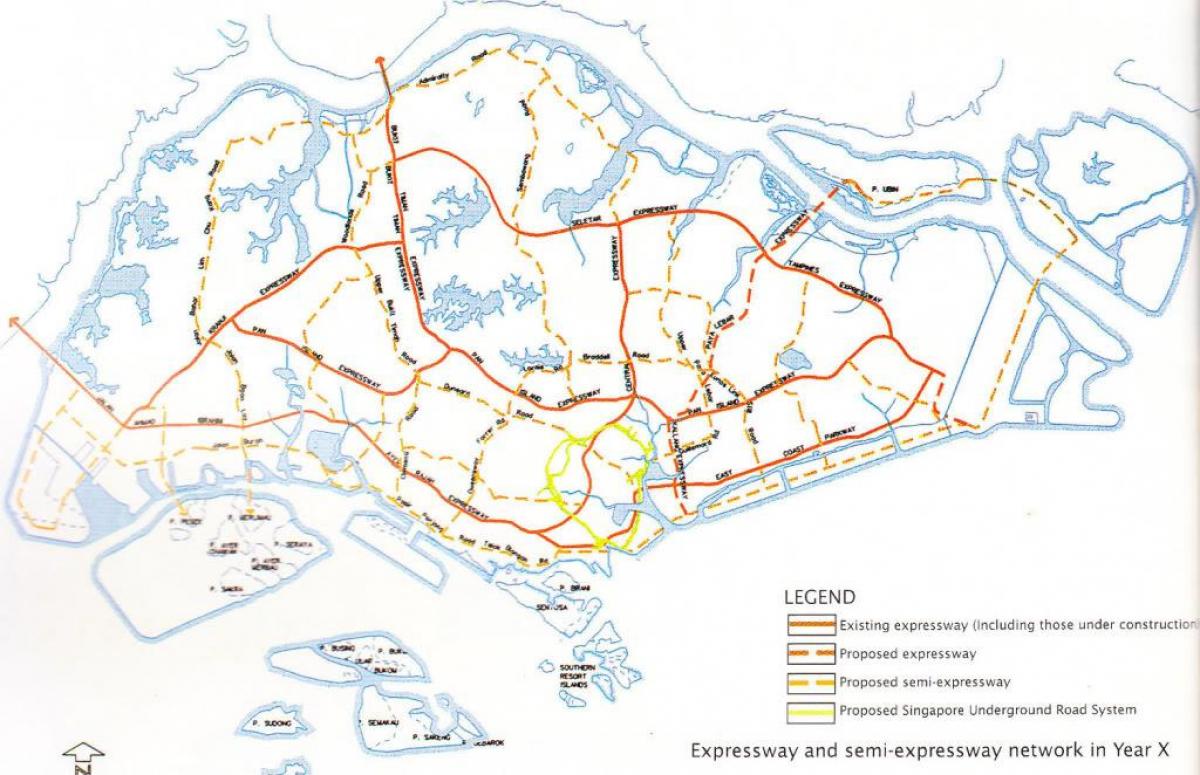 Singapurren autopista mapa