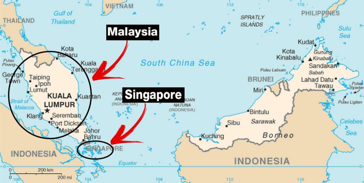 Singapur munduko mapa
