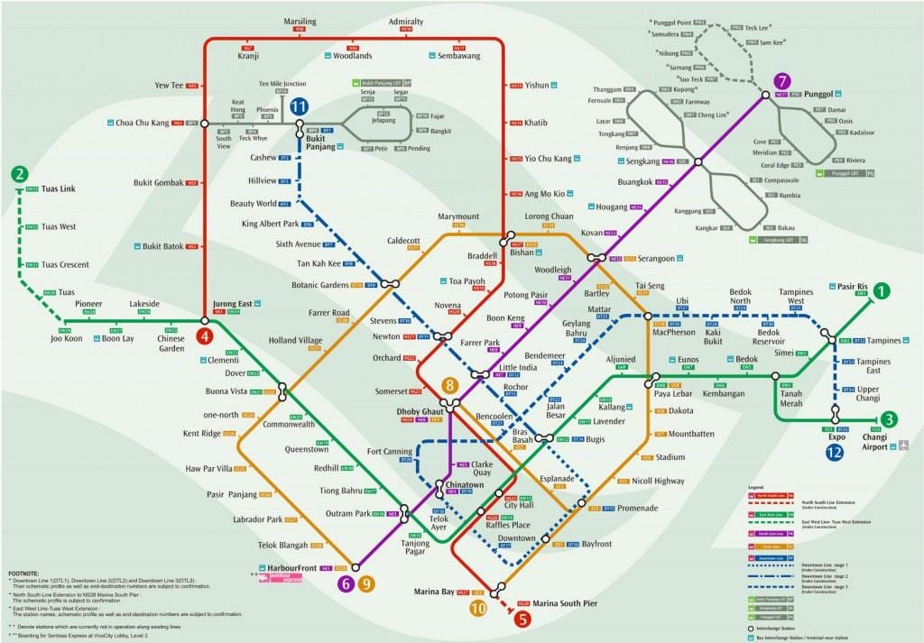 metroa mapa Singapurren