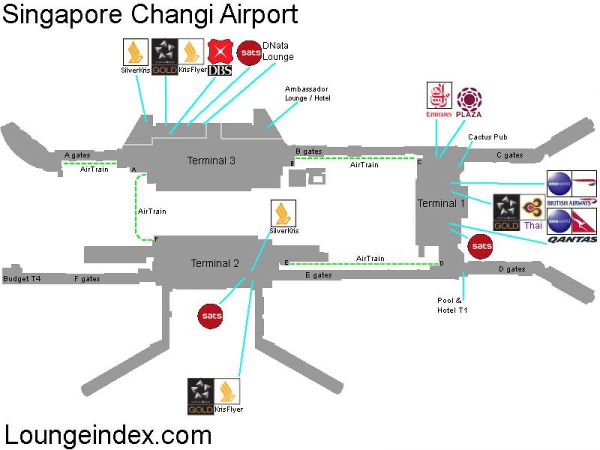 mapa aireportua Singapur