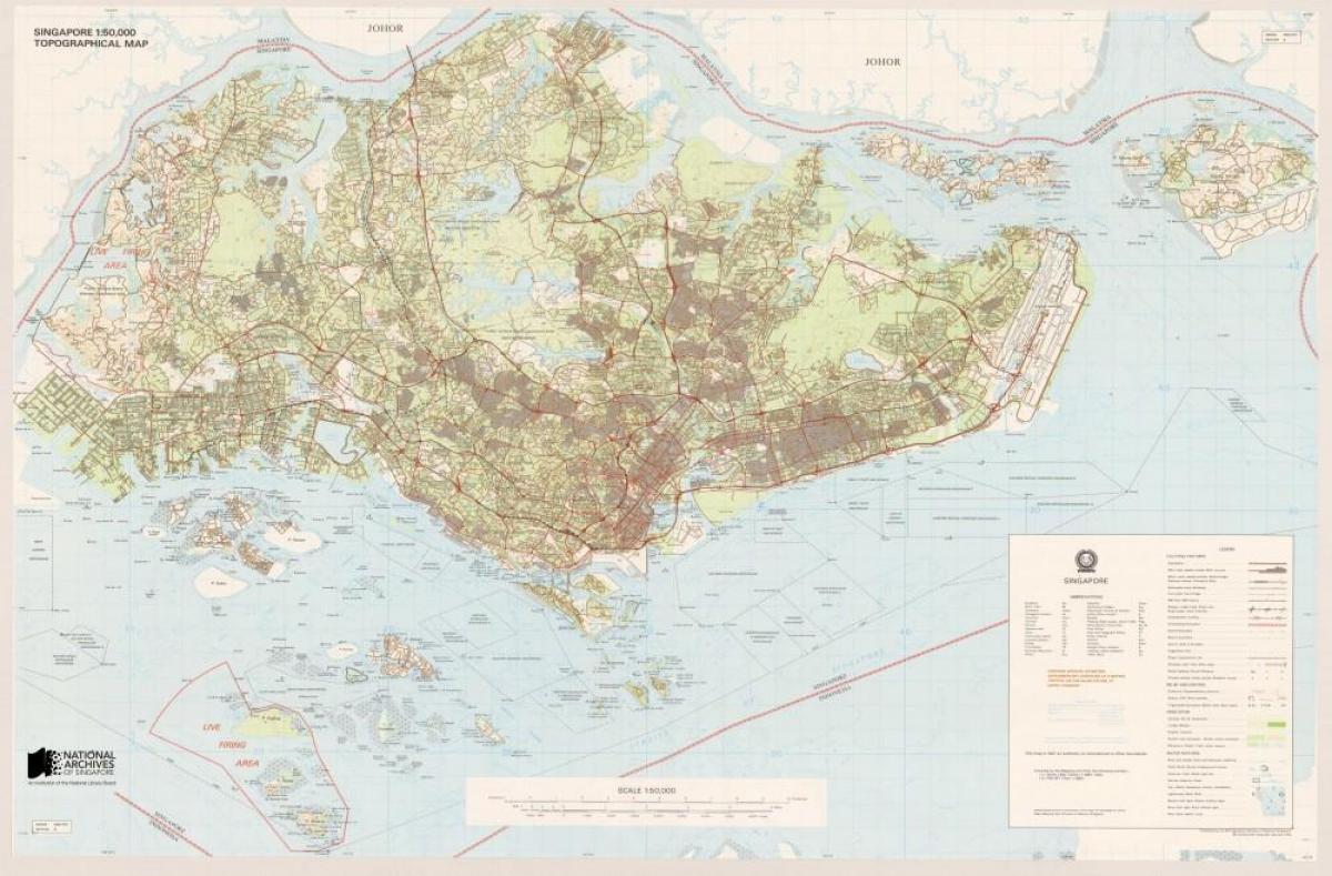 mapa topografikoak Singapurren