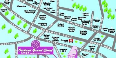 Orchard road Singapurren mapa