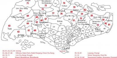 Singapurren posta-kodea mapa