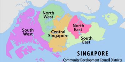 Mapa Singapur eskualdean